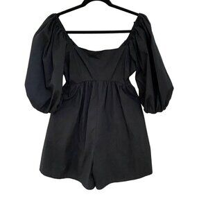 Abercrombie and Fitch Puff Sleeve Flirty Romper Pockets Sz Small